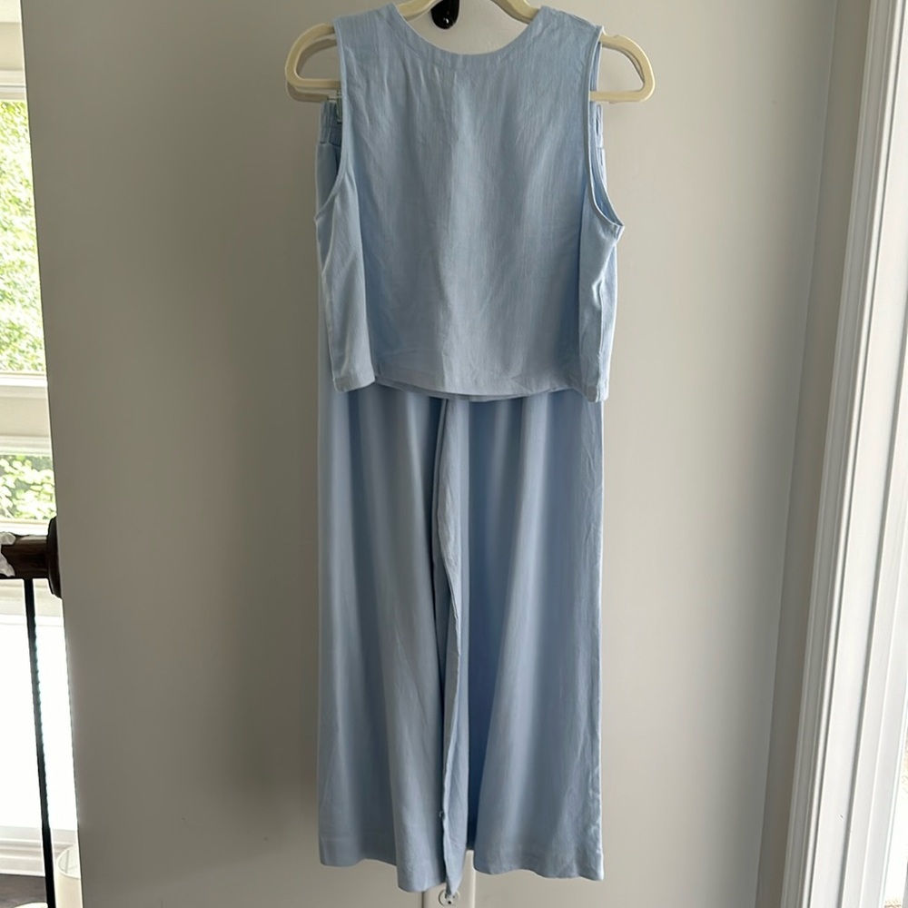 Petal & Pup Baby Blue Sleeveless Pant Set